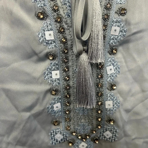 . kobi halperin blue beaded tunic size M - Picture 3 of 8